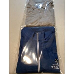 2 Shirts Straight Down XL Nemacolin Field Club Blue Heather 1/4 Zip Pullover